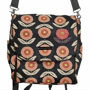 Petunia Pickle Bottom Diaper Bag lg backpack & shoulder bag peach/black floral